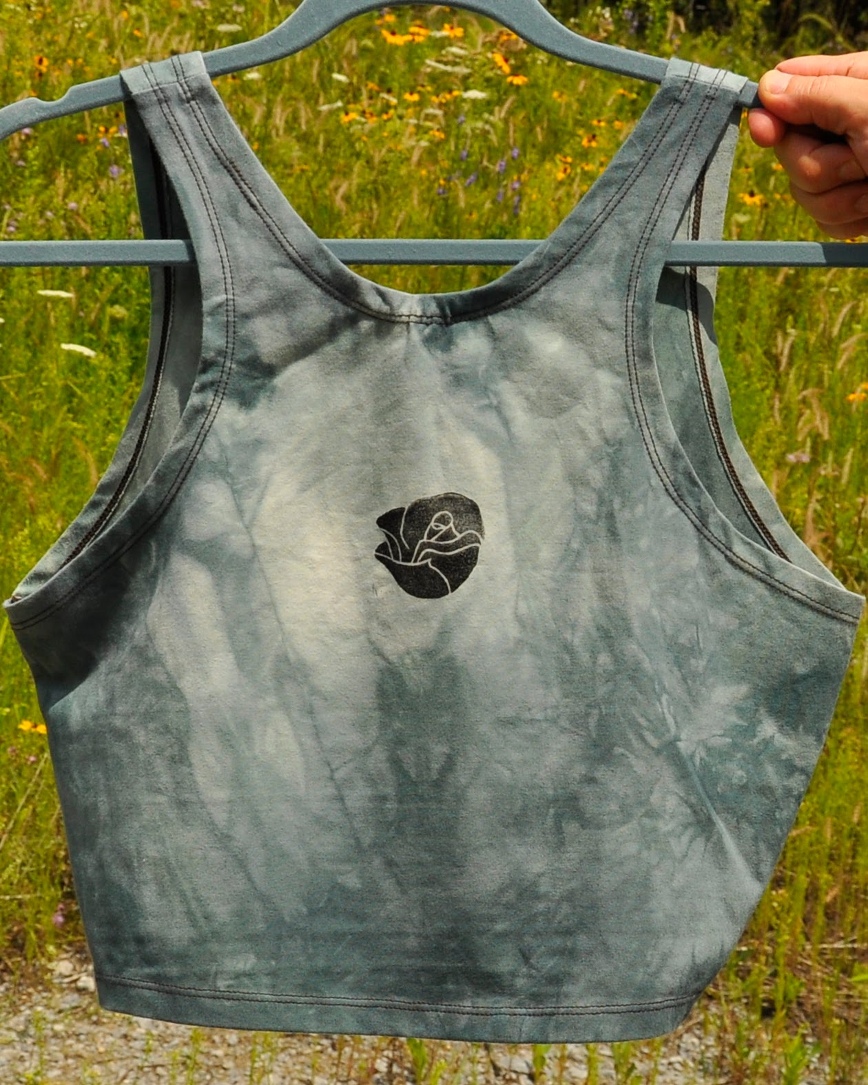 Pomegranate, Green Crop Tank Top