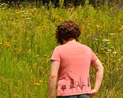 T-shirt à manches courtes en coton rose clair